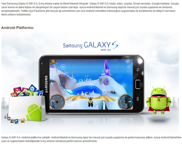  Samsung Galaxy S wifi 5.0 - Galaxy Player 5.0 ( YP-G70 ) Ana Konu
