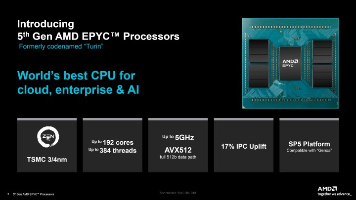 AMD 5. Nesil EPYC işlemcilerini tanıttı: Veri merkezlerinde liderliğe devam