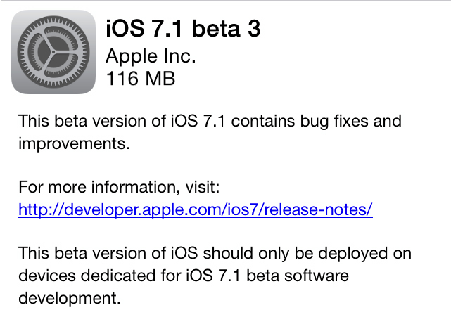  İOS 7.1 Beta 3 Geliştiriciler için yayınlandı.[Linkler Eklendi]