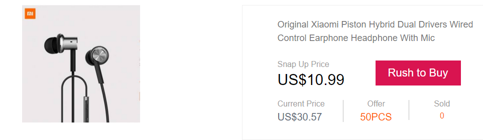  Banggood Black Friday 23'ünde Başlıyor Kaçırmayın ! Xiaomi Piston Hybird 10.99$