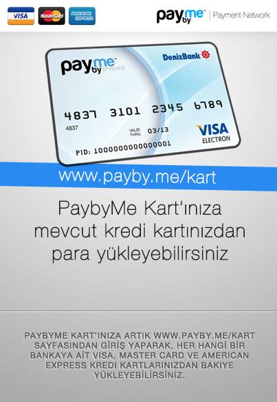  DenizBank' tan PaybyMe Kart!