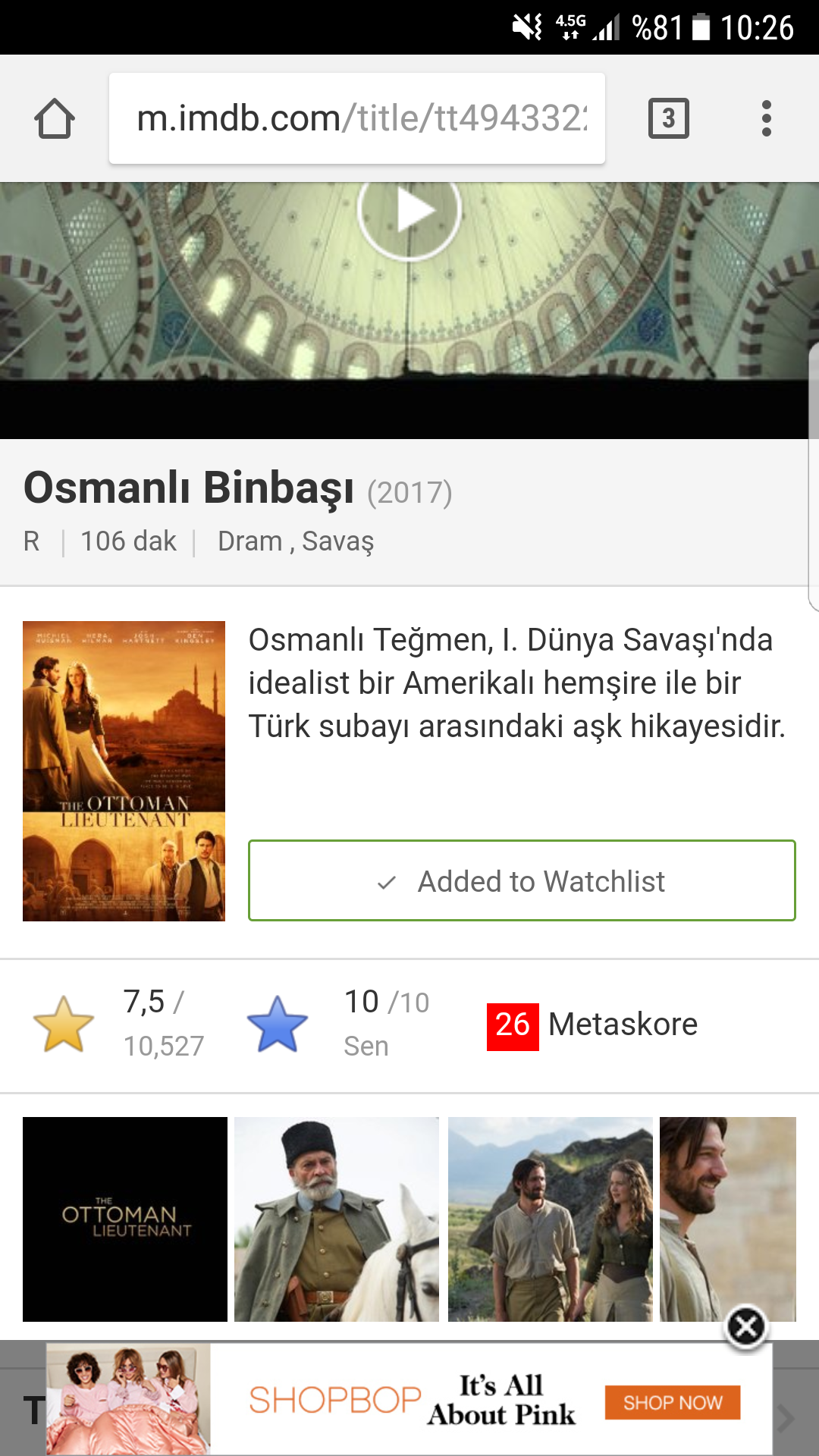 The Ottoman Lieutenant 2017 Imdb