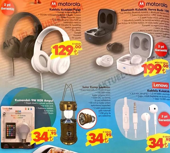 Haftaya A101 marketlerde Samsung televizyon, ŞOK marketlerde Motorola kulaklık var