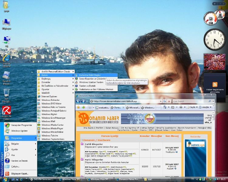  WINDOWS VISTA SP1 BETA V275 İNCELEME. TÜRKÇE.