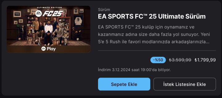 EA Sports FC 25 ilk kez indirime girdi! Yüzde 50 indirim fırsatı!