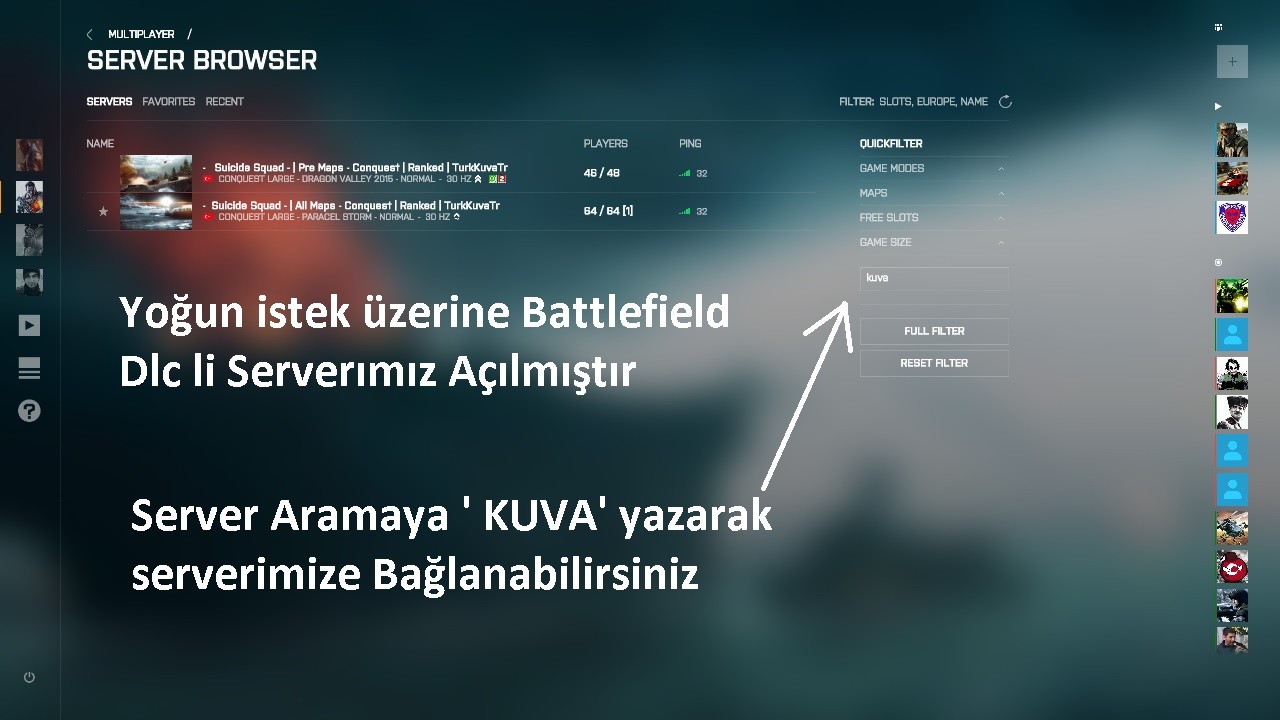 Bf4 turk server tavsiyesi