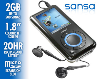  BUR/SAT : SanDisk Sansa e250 MP3 Çalar (Sennheiser Hediye!)