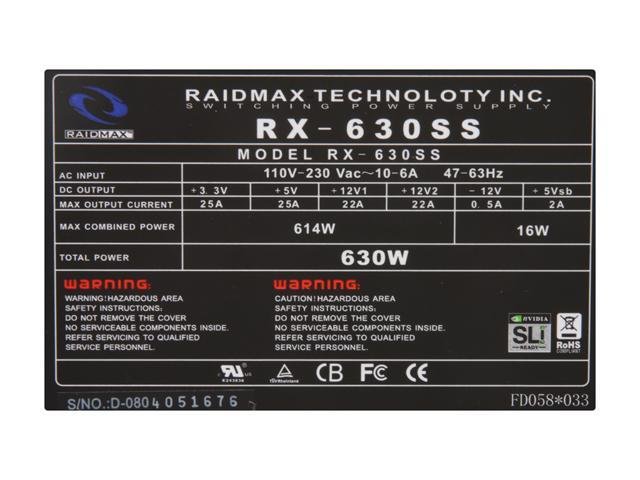  > ACİL <[SATILIK]RAIDMAX Hybrid 2 RX-630SS 135mm Fan 630W Modular PSU / 90 TL