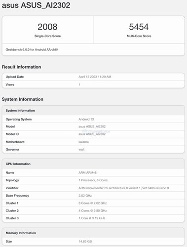 Asus ZenFone 10, Geekbench'te göründü: İşte özellikleri