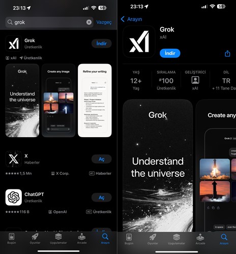 xAI'ın Grok uygulaması Türkiye'de iOS için kullanıma sunuldu