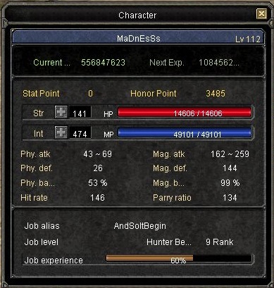  SATILDI - Pluto # MaDnEsSs # 112 LvL # Wizard-Cleric # 1111Silk # 2,6m SP # Honor Buflu