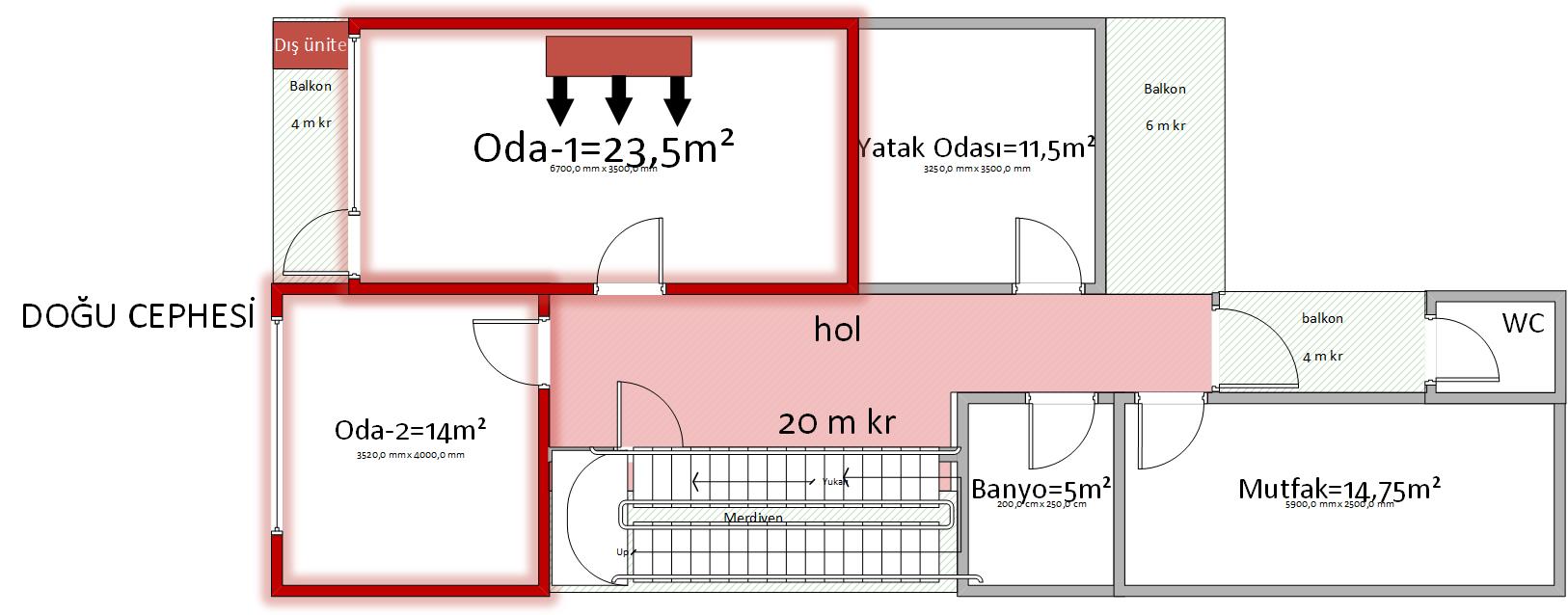  bu ev planına göre göre ısınma öncelikli klima kaç BTU ve verim alma mevzusu