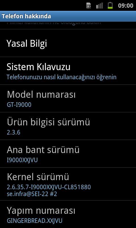  ===>  SAMSUNG GALAXY S  ANA KONU  <===