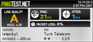  www.pingtest.net Notunuz ne çıkıyor ?