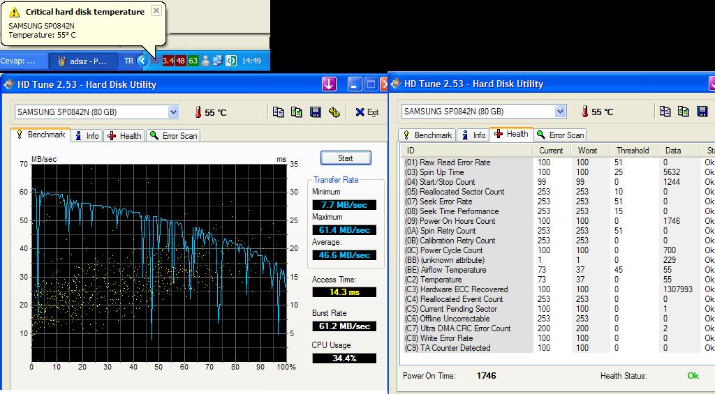  HD tune programlı ile harddisk testi resimli anlatım