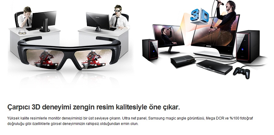  Satılık SAMSUNG 27'' S27A950DS GENİŞ EKRAN LED+3D MONİTÖR