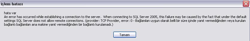  Sql Server 2005-Uzaktan baglantı hakkında yardımm :(