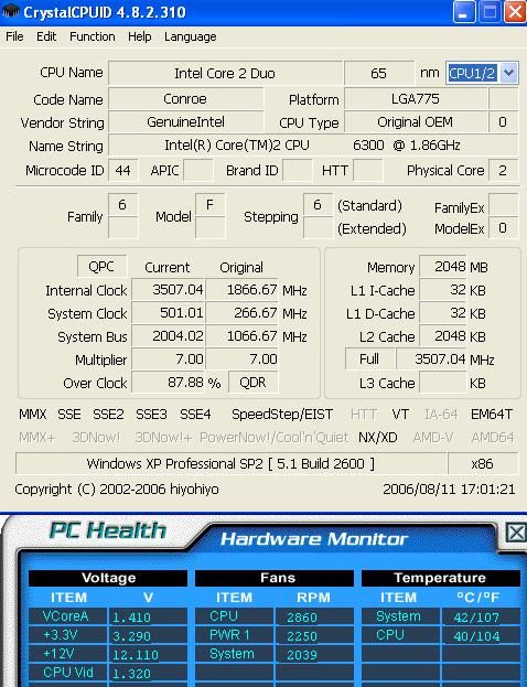  Gigabyte DQ6-e6300-Corsair d9 (505fsb!)