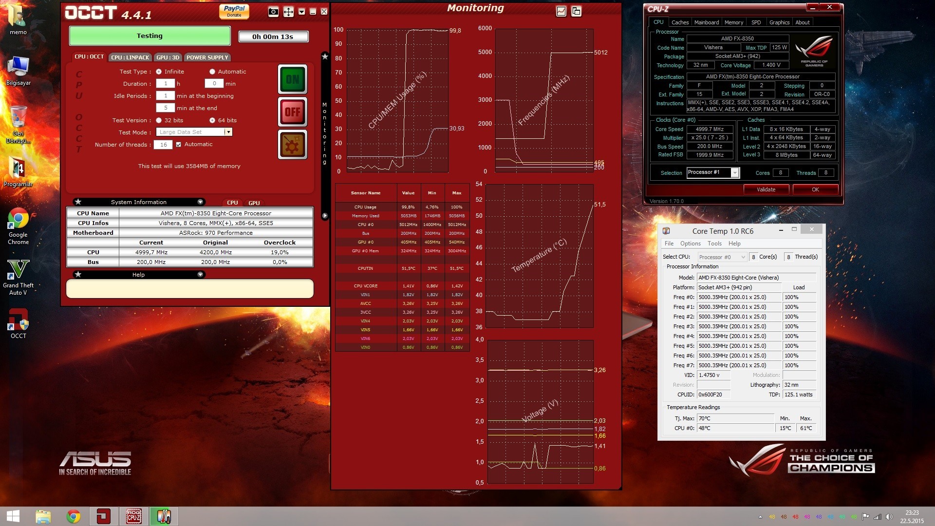  Fx8350 M5A97 R2.0 OVERCLOCK - 4.6GHZ Success - Stabil