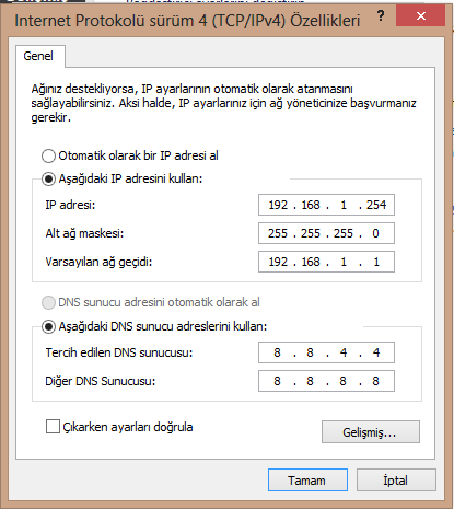  İnternet sıkıntım var modem arayüzüne bağlanamıyorum