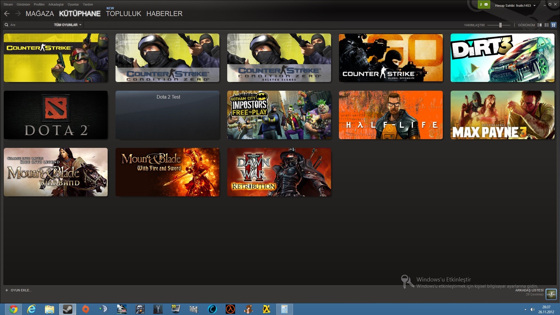  Satılık Steam /Max Payn3/Cs/M&B/Dirt3/Vb