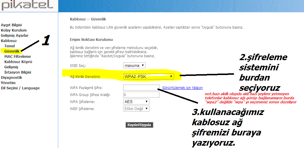  PIKATEL AIRMAX 101 ACCESS POINT AYARI RESİMLİ ANLATIM 2014 YENİ (KABLOLU İNTERNETİ KABLOSUZA ÇEVİRME