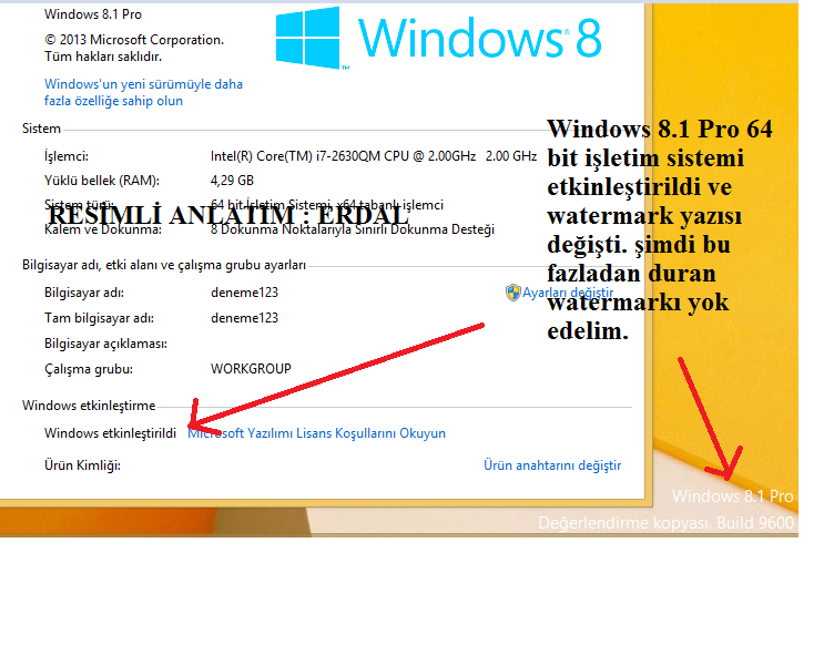 windows 8 etkinlestirme kodu