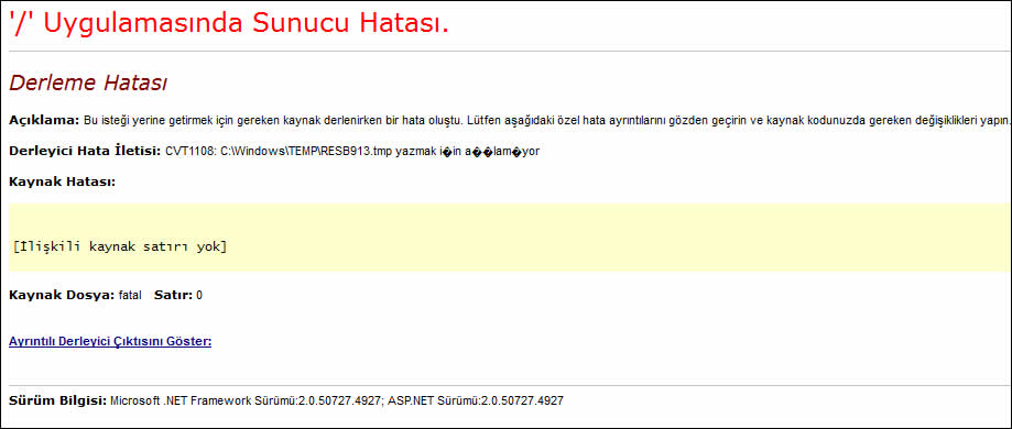  IIS ASP.NET Sunucu Hatalarına Çözüm! Denendi!