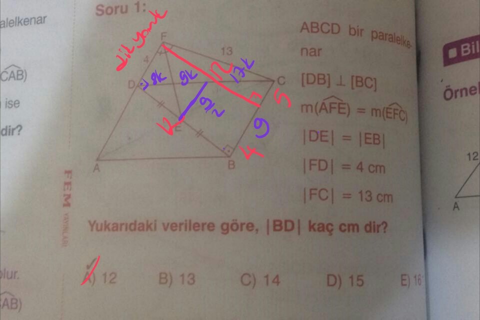  Geometri sorum (Paralelkenar)