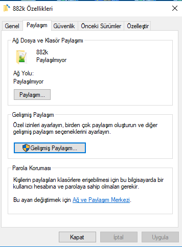 Bütün Klasör ve Dosyaların Üzerinde Ok İşareti Var