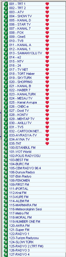  Kumandada ilk 9 kanalınız ?