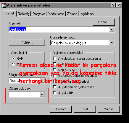  winrar'la dosya arşivleme???
