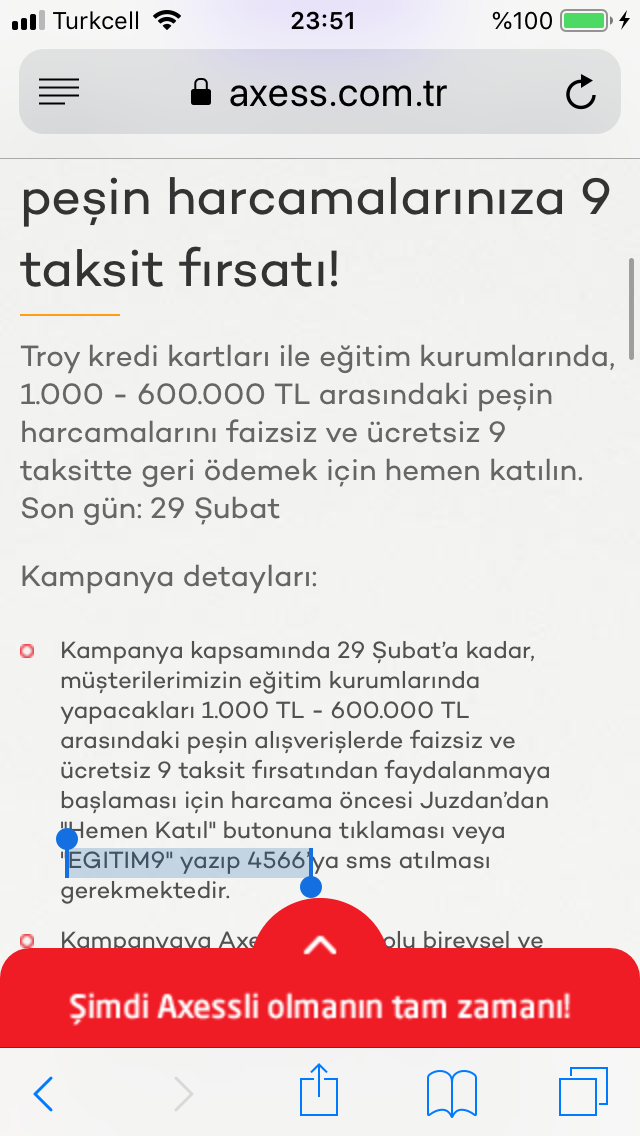 AXESS (JUZDAN) GENEL KAMPANYALAR (AXESS/WINGS/FREE/BANK'O) HAZİRAN 2024