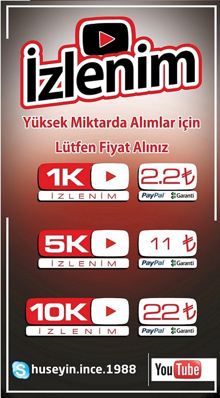  Youtube İzlenim Hizmeti