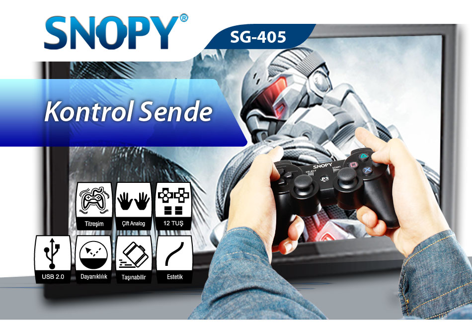  SIFIR Snopy SG-405 PS3 Çift Titreşimli Joypad