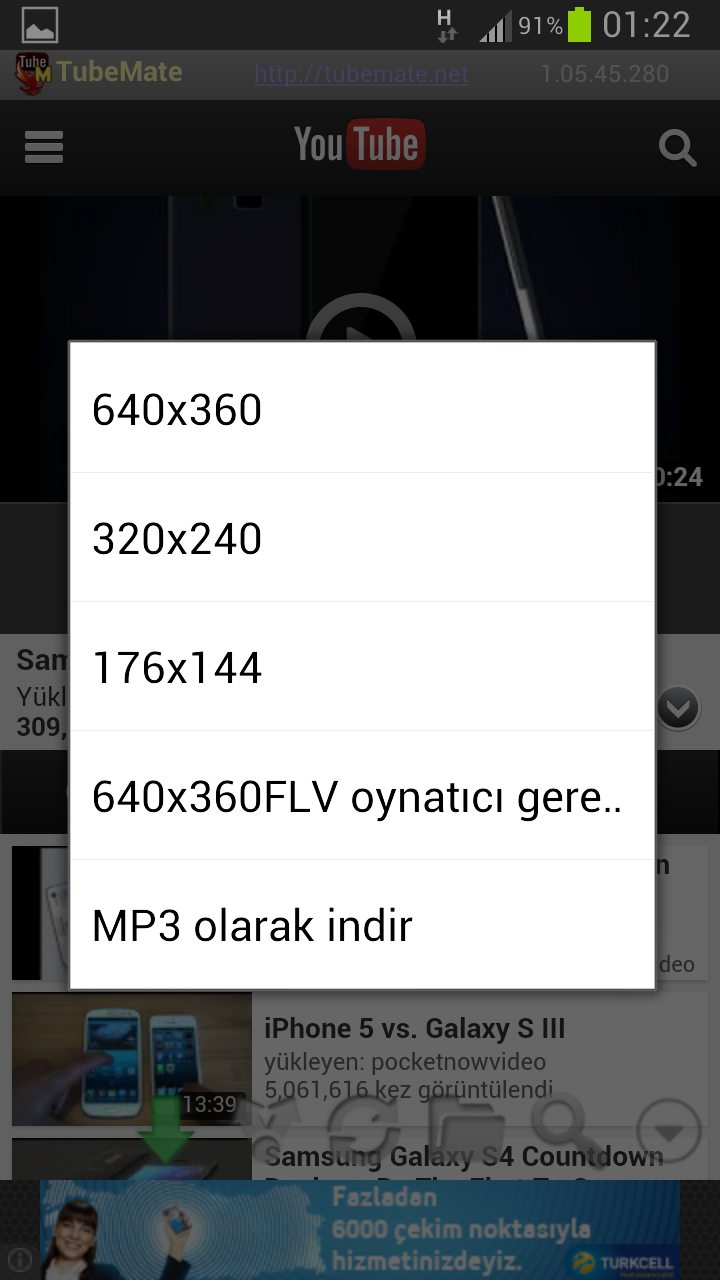  Glaxy s3 ile youtubeden nasıl video indirebilirim