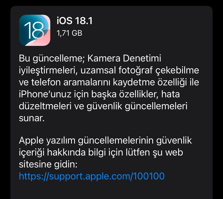 iOS 18.1 yayınlandı: Türkiye'deki iPhone'lara Apple Intelligence yok!