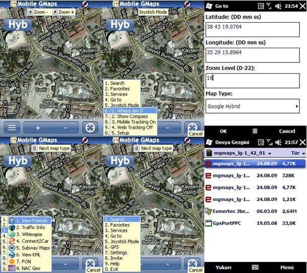  Windows Mobile üzerinde Offline Google Maps (MGMaps)