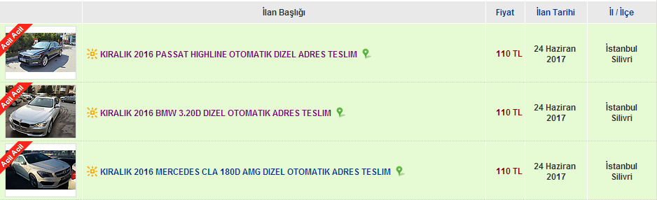Sahibinden.com gibi yerlerden araç kiralanır mı ? ( Symbol fiyatına 320d, passat vb.)