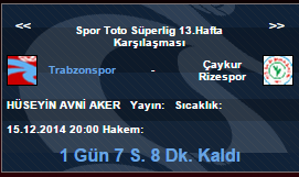  Trabzonspor - Çaykur Rizespor l 15.12.2014 - 20.00 l STSL 13.Hafta