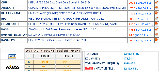  3000-3500 TL arası sistem tavsiyesi istiyorum: oyun/performans