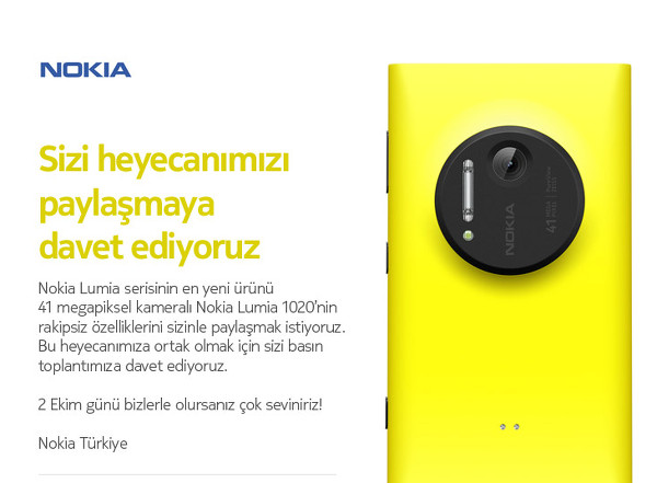 Nokia Lumia 1020, 2 Ekim'de ülkemizde lanse ediliyor
