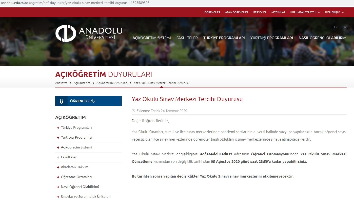 ANADOLU ÜNİVERSİTESİ - AÖF ÖĞRENCİ TOPLULUĞU..