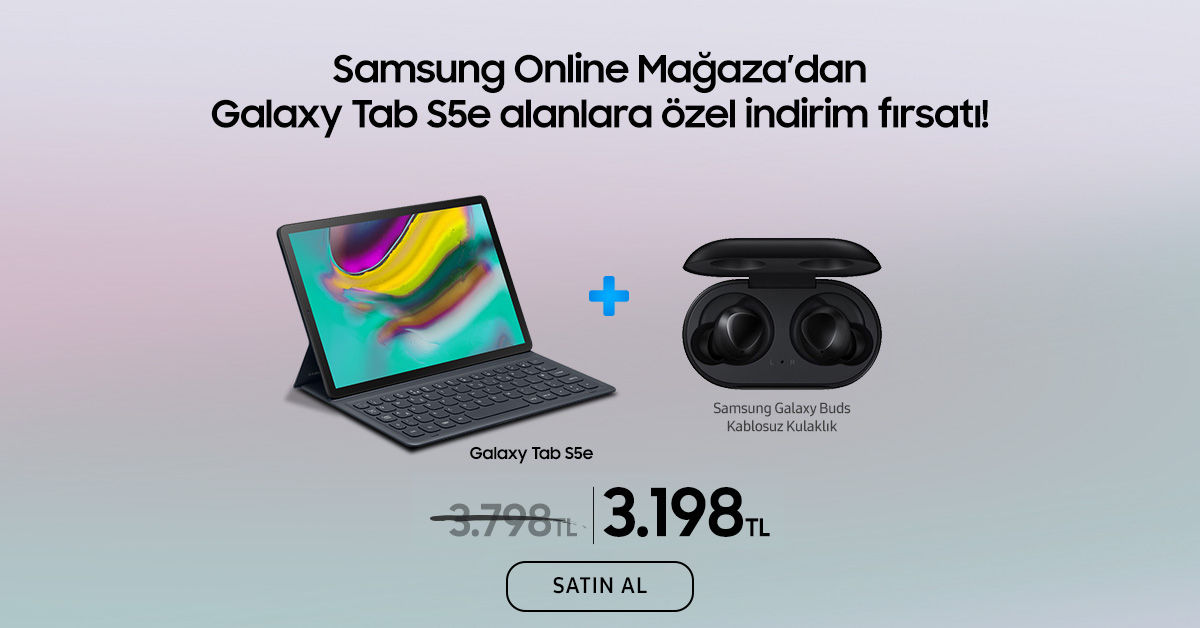 Galaxy Tab S5e, şimdi Samsung Online Mağaza’ya özel Galaxy Buds Kablosuz Kulaklık’larda indirim fırs