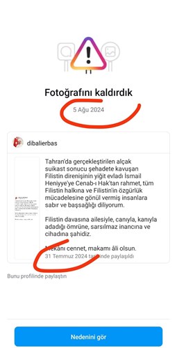 Instagram, Diyanet İşleri Başkanı Ali Erbaş'ın paylaşımını kaldırdı