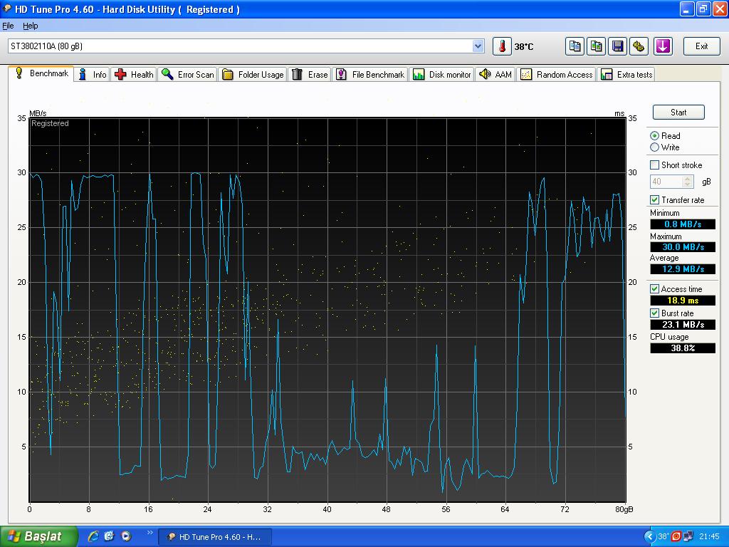  Hdd in HD tune değerli hakkında yardım cok anormal mi ?