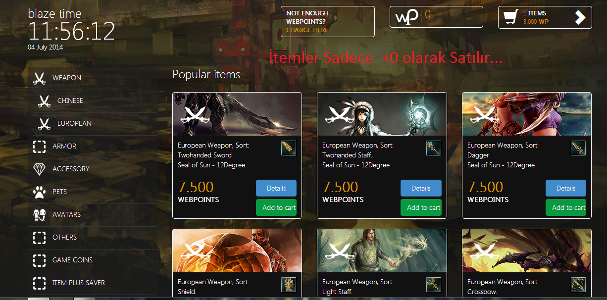 Blaze Necro Sro120cap (2020 Mayıs Sıfırdan Tekrar açıldı )