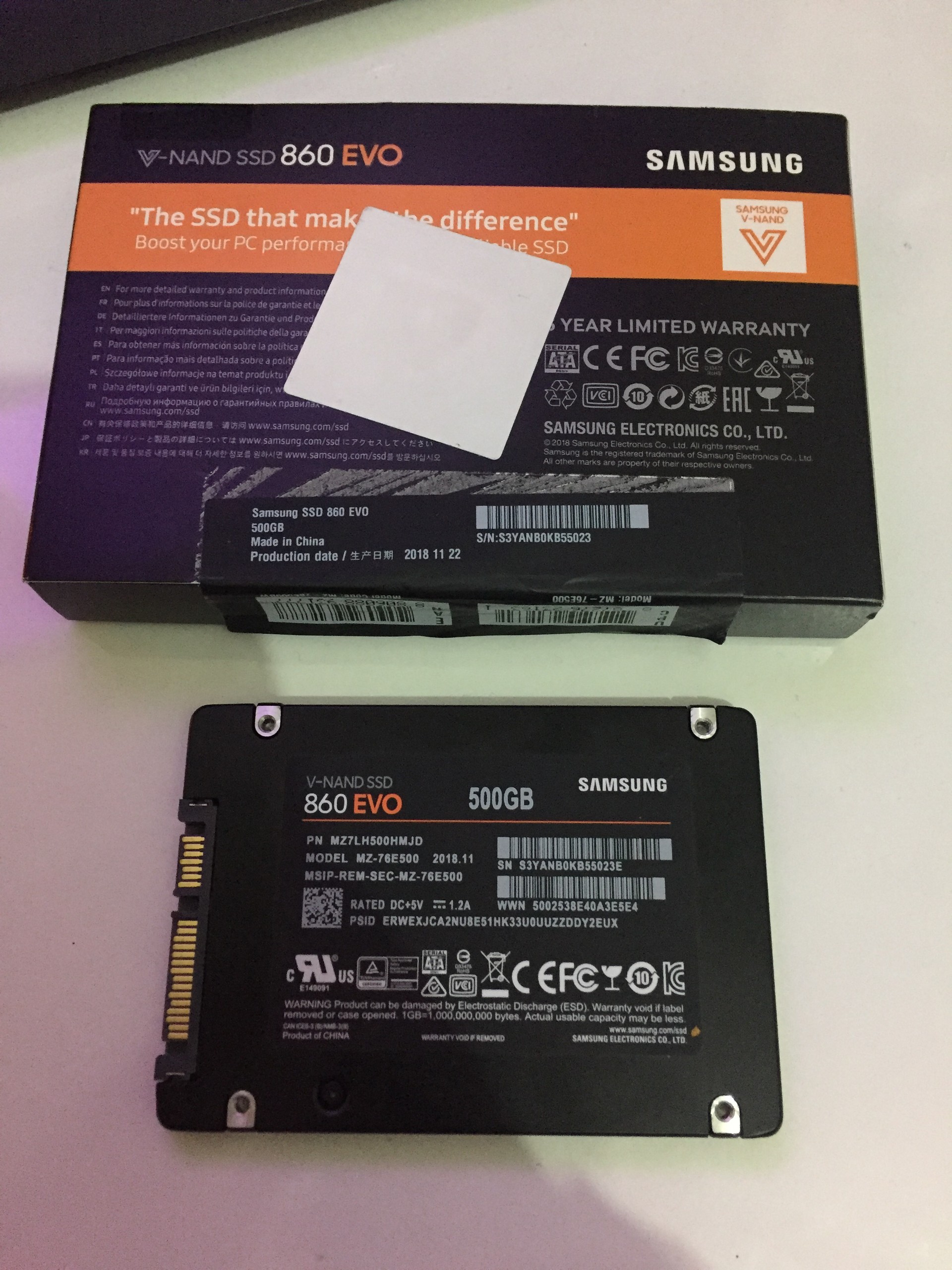 Samsung 860 EVO 500GB SSD 399TL