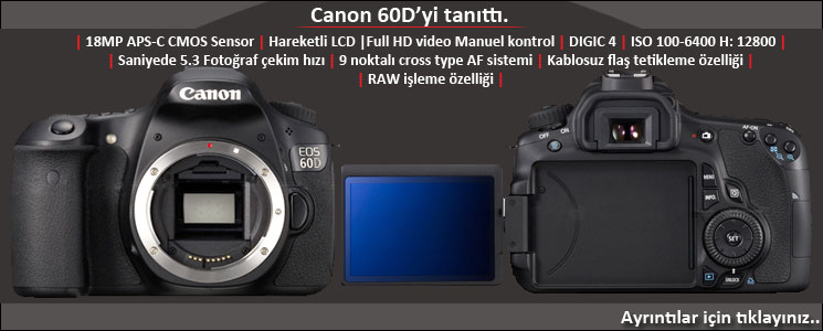  Canon 60D'yi duyurdu..