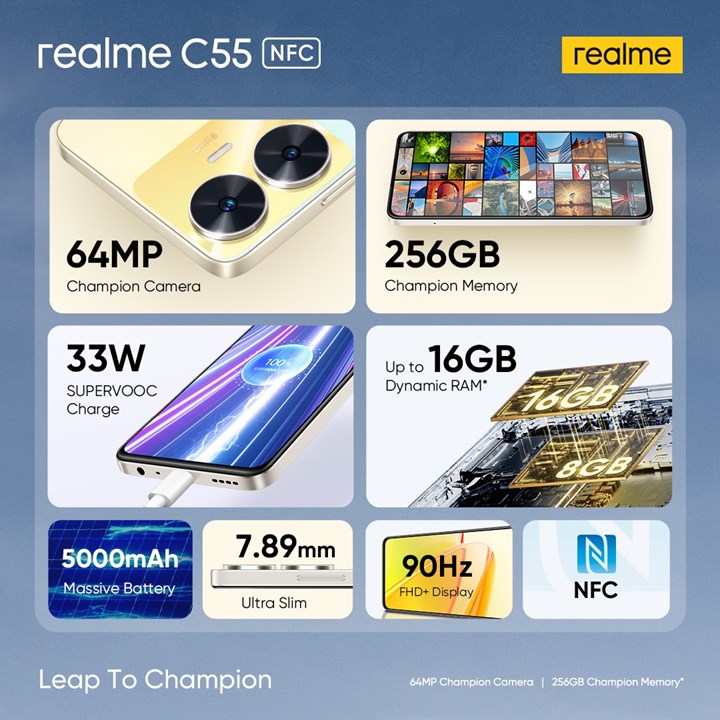 Dinamik adayı kopyalayan Realme C55 tanıtıldı: İşte özellikleri
